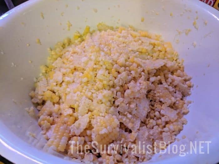 shaved corn in bowl