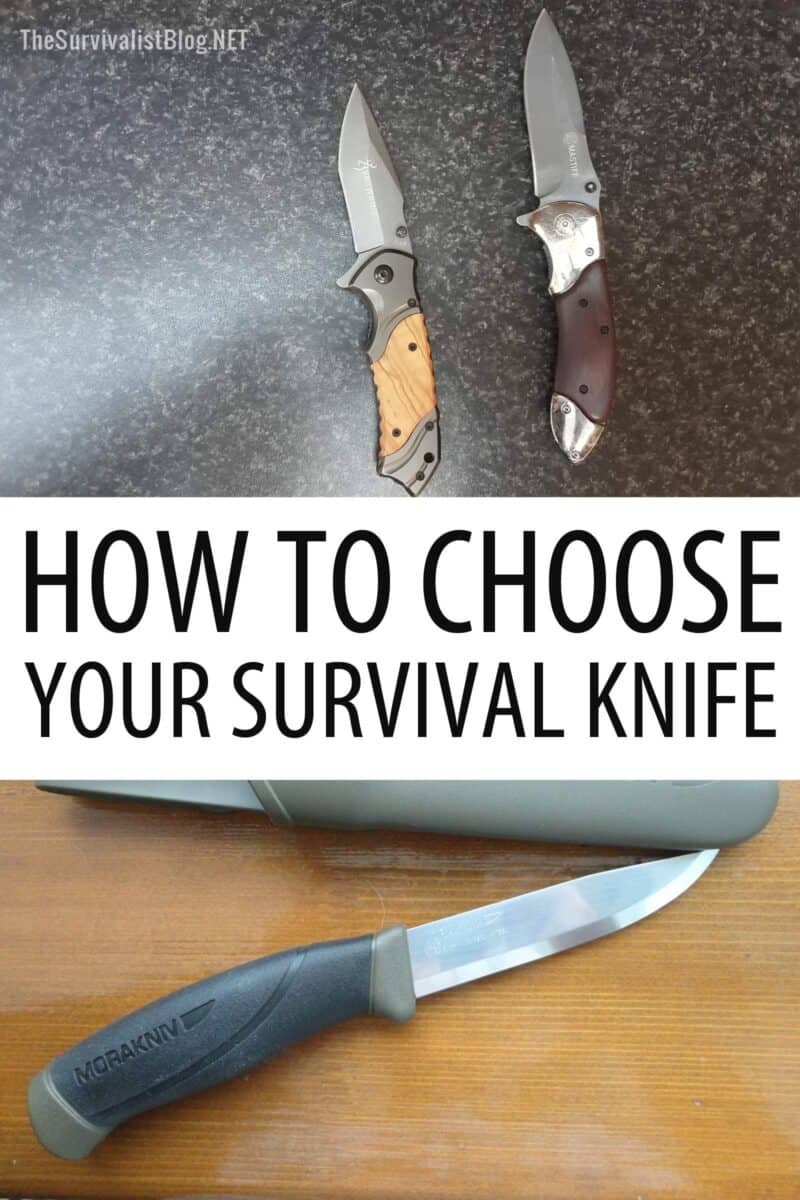 choosing a survival knife Pinterest image